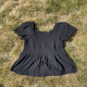 Madewell Ruffled Cap Sleeve Blouse